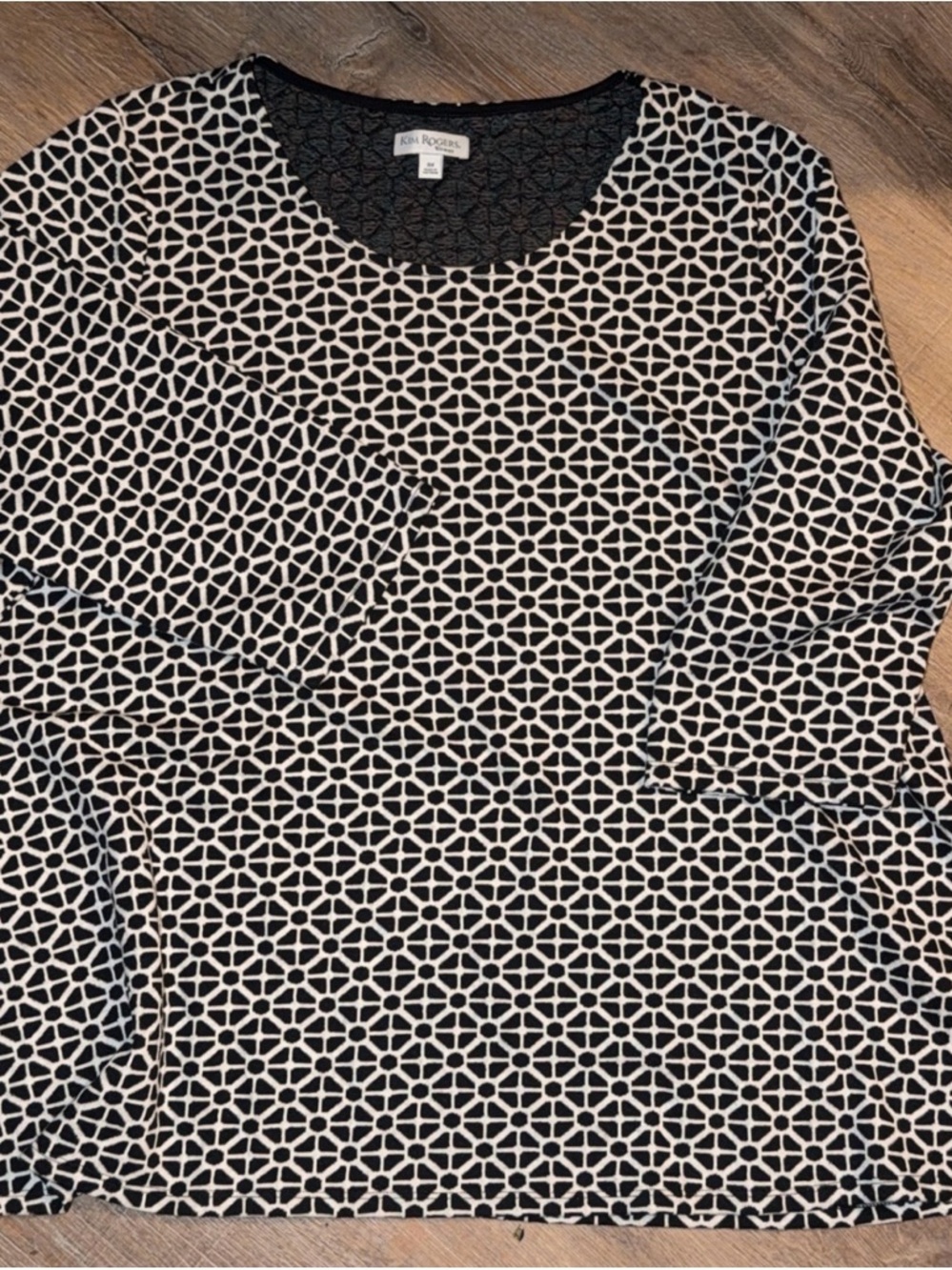 Kim Rogers Black and White Geometric Tunic